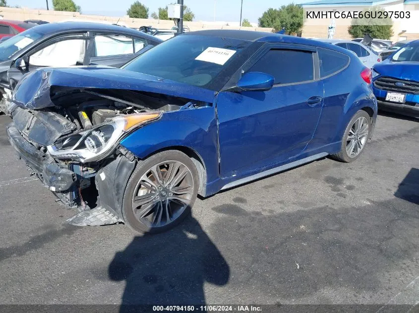 2016 Hyundai Veloster Turbo R-Spec VIN: KMHTC6AE6GU297503 Lot: 40794150