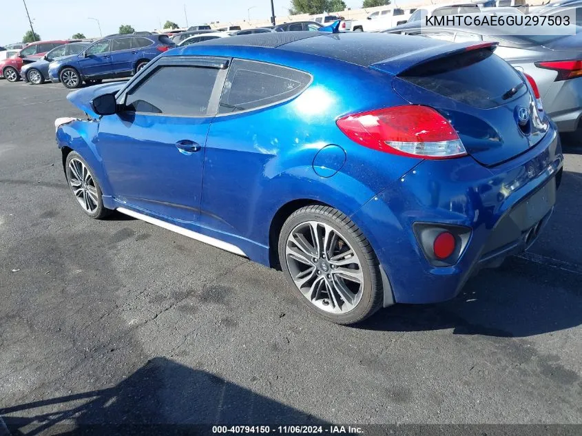 2016 Hyundai Veloster Turbo R-Spec VIN: KMHTC6AE6GU297503 Lot: 40794150