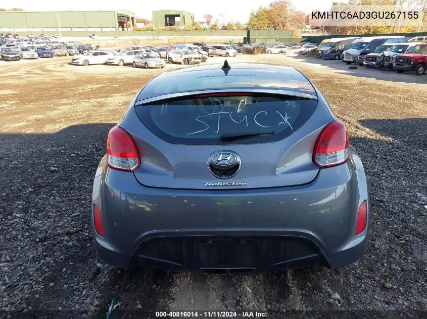 2016 Hyundai Veloster VIN: KMHTC6AD3GU267155 Lot: 40816014