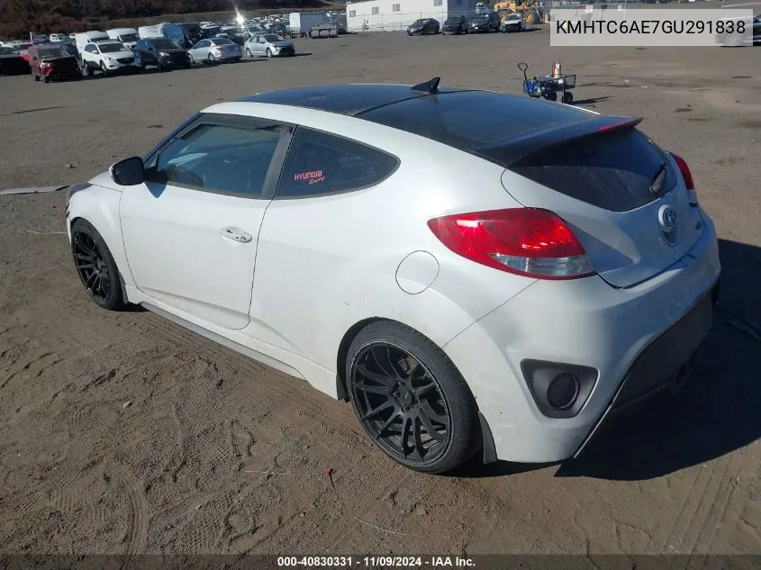 2016 Hyundai Veloster Turbo VIN: KMHTC6AE7GU291838 Lot: 40830331