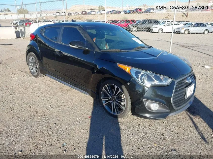 2016 Hyundai Veloster Turbo VIN: KMHTC6AE8GU287801 Lot: 40839079