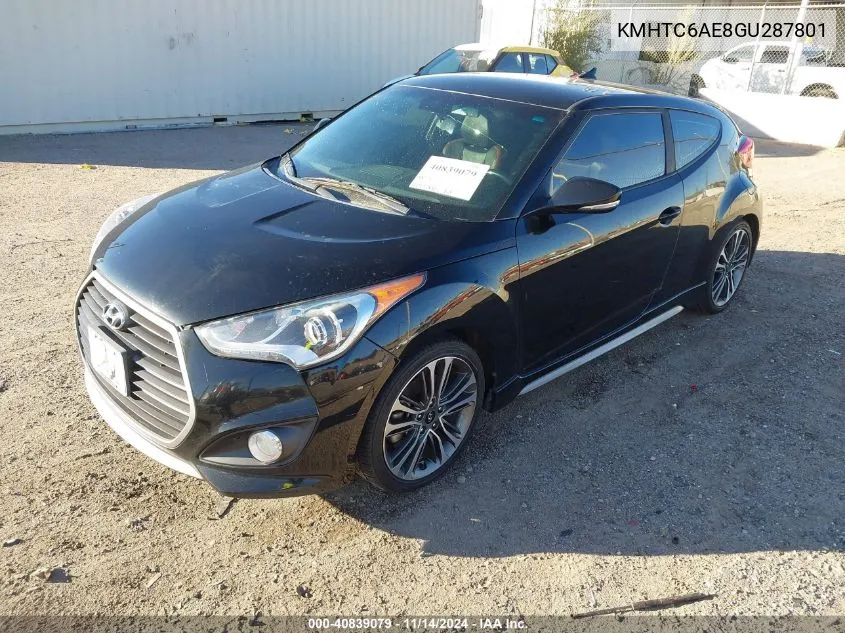 2016 Hyundai Veloster Turbo VIN: KMHTC6AE8GU287801 Lot: 40839079