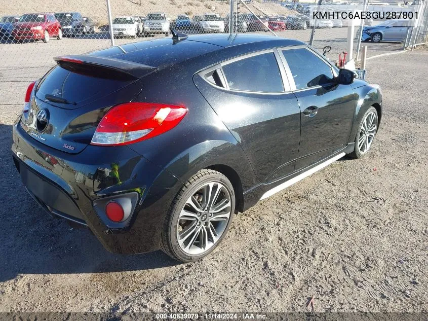 2016 Hyundai Veloster Turbo VIN: KMHTC6AE8GU287801 Lot: 40839079