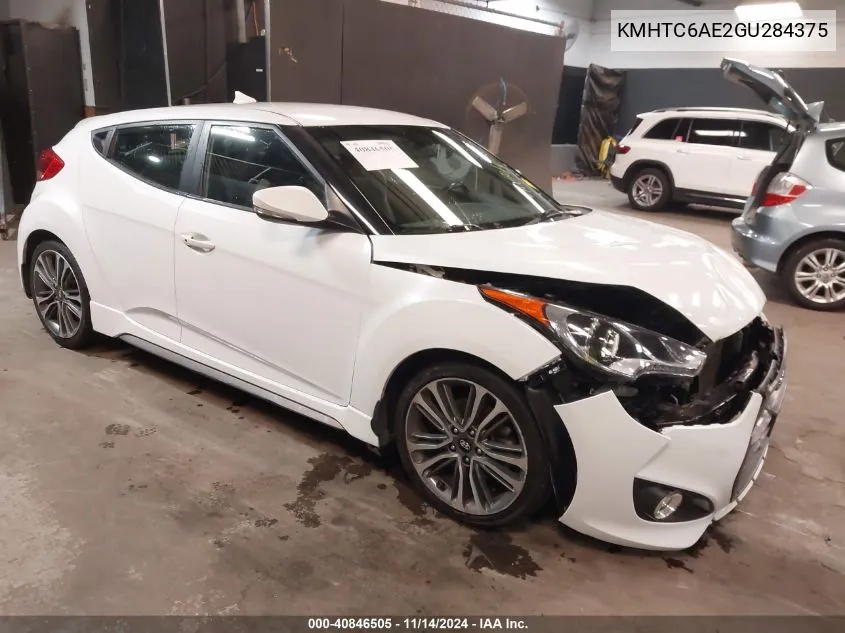 2016 Hyundai Veloster Turbo VIN: KMHTC6AE2GU284375 Lot: 40846505