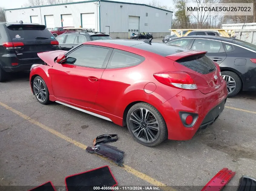 2016 Hyundai Veloster Turbo VIN: KMHTC6AE5GU267022 Lot: 40856656