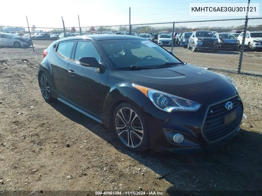 2016 Hyundai Veloster Turbo VIN: KMHTC6AE3GU301121 Lot: 40861394