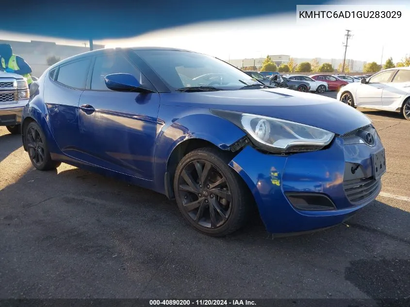 2016 Hyundai Veloster VIN: KMHTC6AD1GU283029 Lot: 40890200