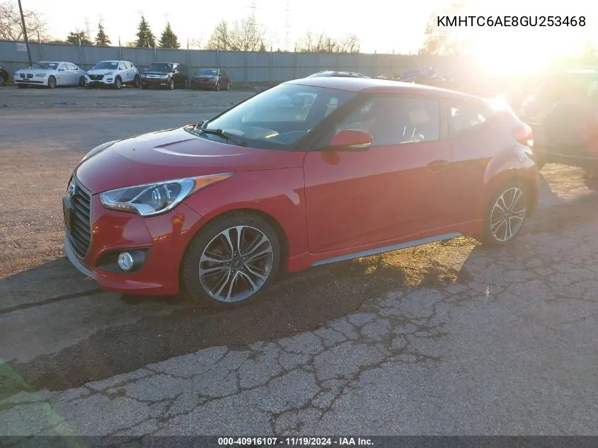 2016 Hyundai Veloster Turbo VIN: KMHTC6AE8GU253468 Lot: 40916107