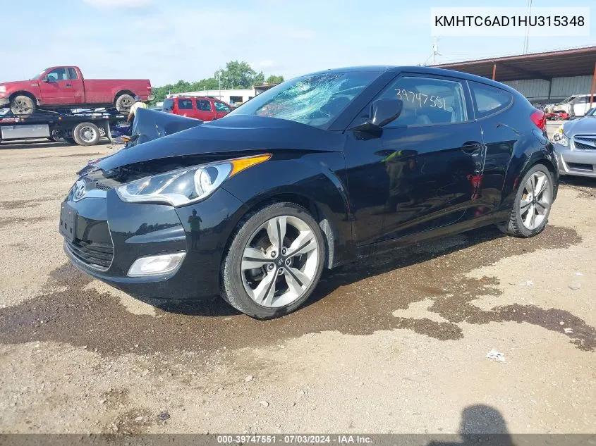 KMHTC6AD1HU315348 2017 Hyundai Veloster Value Edition