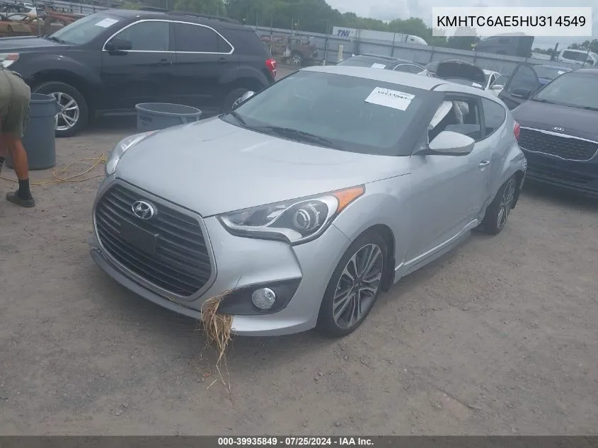 KMHTC6AE5HU314549 2017 Hyundai Veloster Turbo