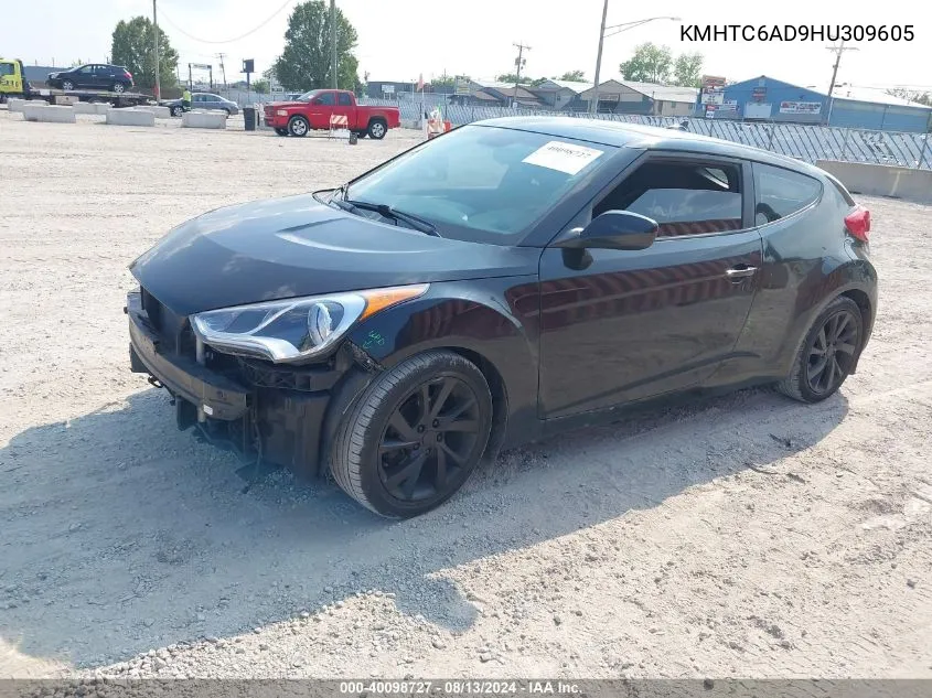 2017 Hyundai Veloster VIN: KMHTC6AD9HU309605 Lot: 40098727