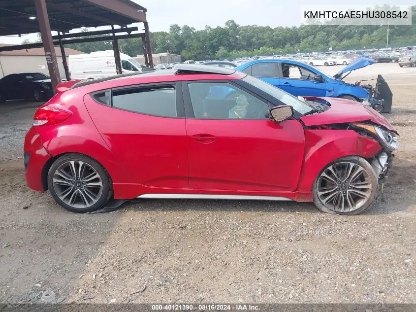 KMHTC6AE5HU308542 2017 Hyundai Veloster Turbo