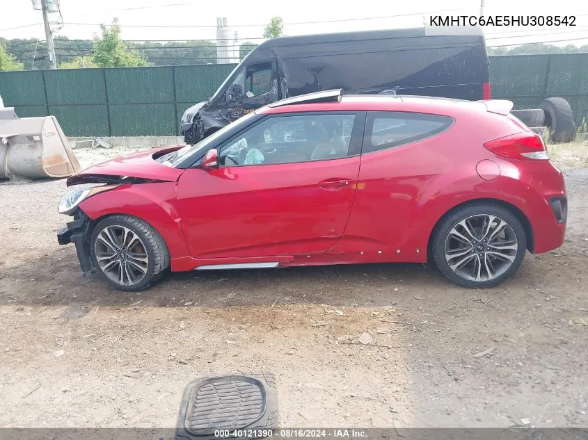 KMHTC6AE5HU308542 2017 Hyundai Veloster Turbo