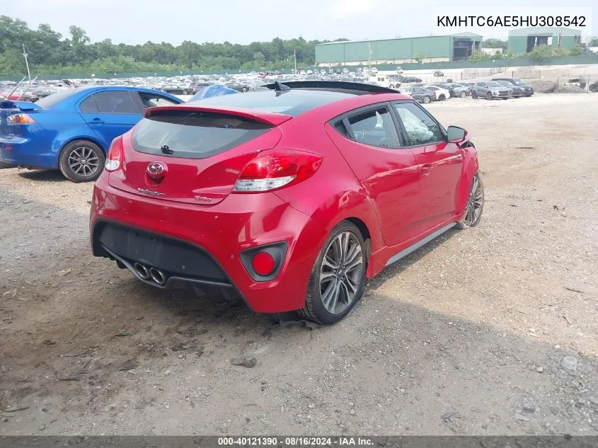 KMHTC6AE5HU308542 2017 Hyundai Veloster Turbo