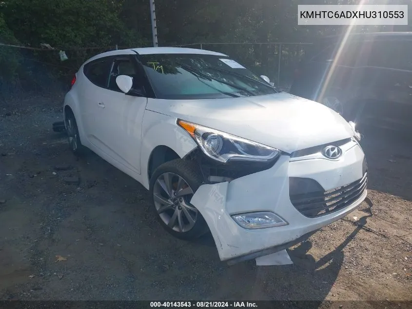 2017 Hyundai Veloster VIN: KMHTC6ADXHU310553 Lot: 40143543