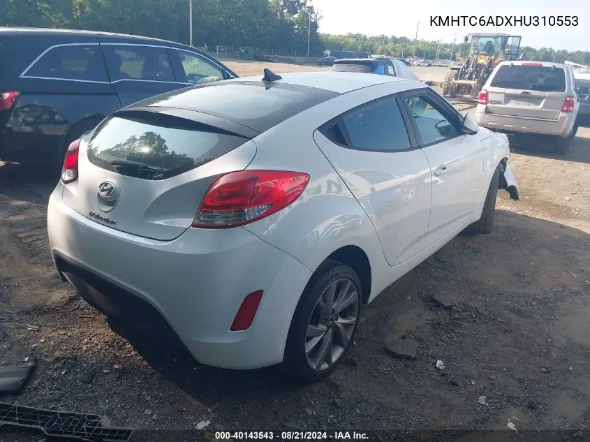 KMHTC6ADXHU310553 2017 Hyundai Veloster