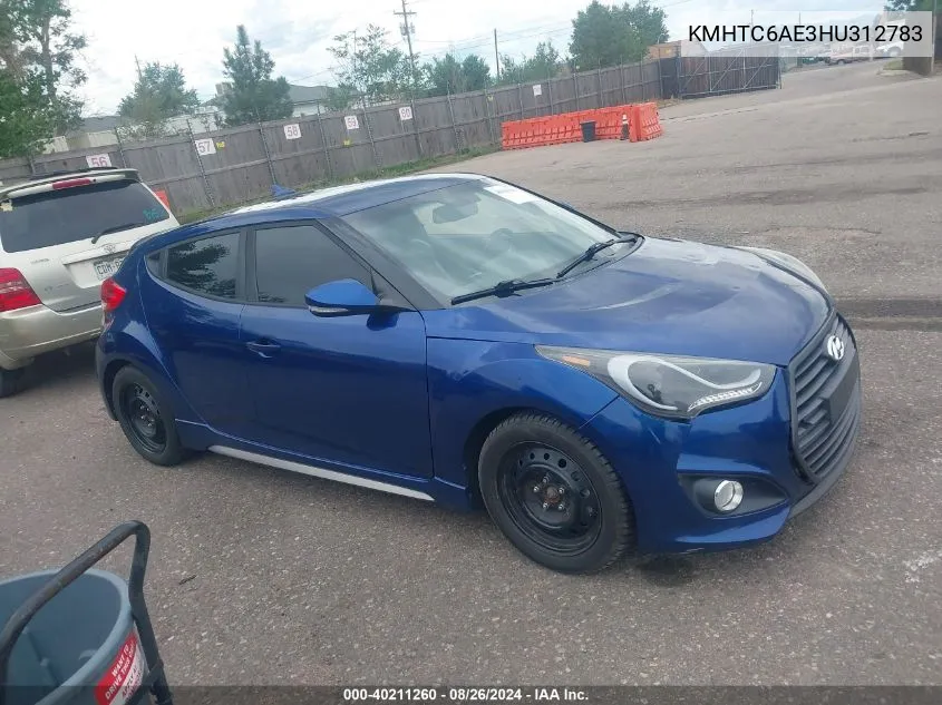 2017 Hyundai Veloster Turbo VIN: KMHTC6AE3HU312783 Lot: 40211260