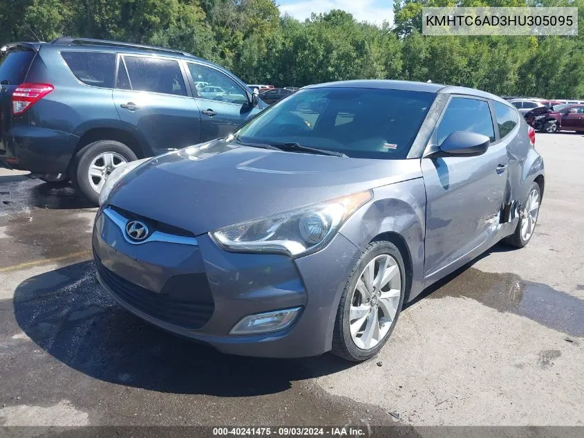 2017 Hyundai Veloster VIN: KMHTC6AD3HU305095 Lot: 40241475