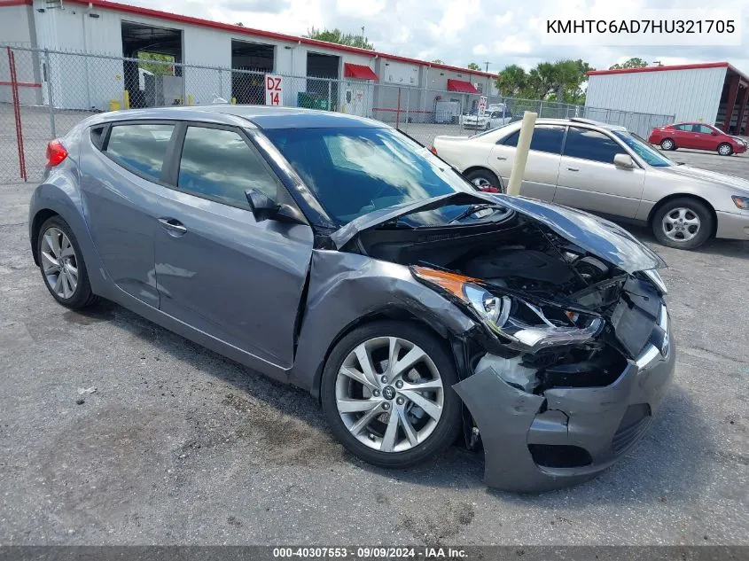 2017 Hyundai Veloster VIN: KMHTC6AD7HU321705 Lot: 40307553