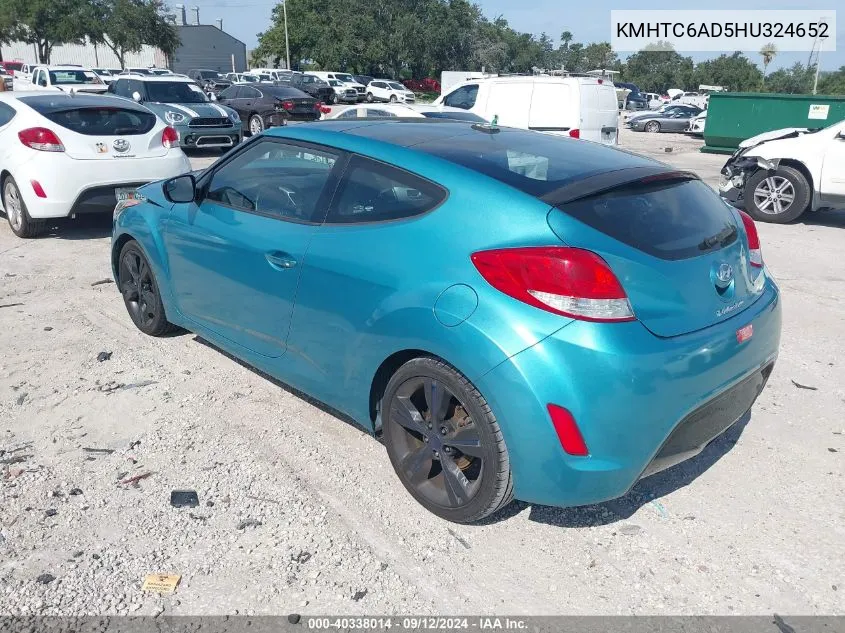 KMHTC6AD5HU324652 2017 Hyundai Veloster Value Edition