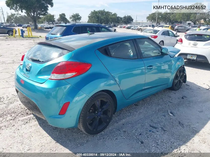 KMHTC6AD5HU324652 2017 Hyundai Veloster Value Edition