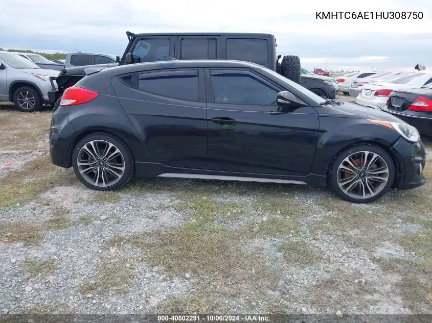 2017 Hyundai Veloster Turbo VIN: KMHTC6AE1HU308750 Lot: 40502291