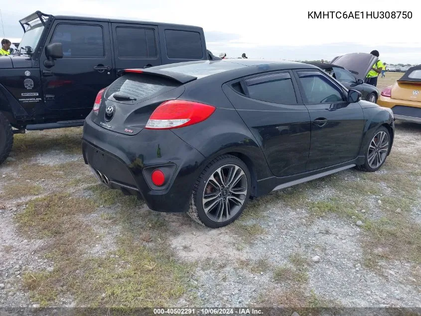 2017 Hyundai Veloster Turbo VIN: KMHTC6AE1HU308750 Lot: 40502291