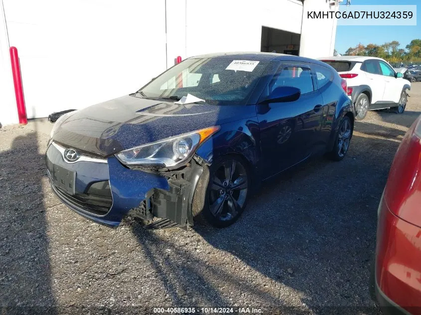 2017 Hyundai Veloster VIN: KMHTC6AD7HU324359 Lot: 40586935