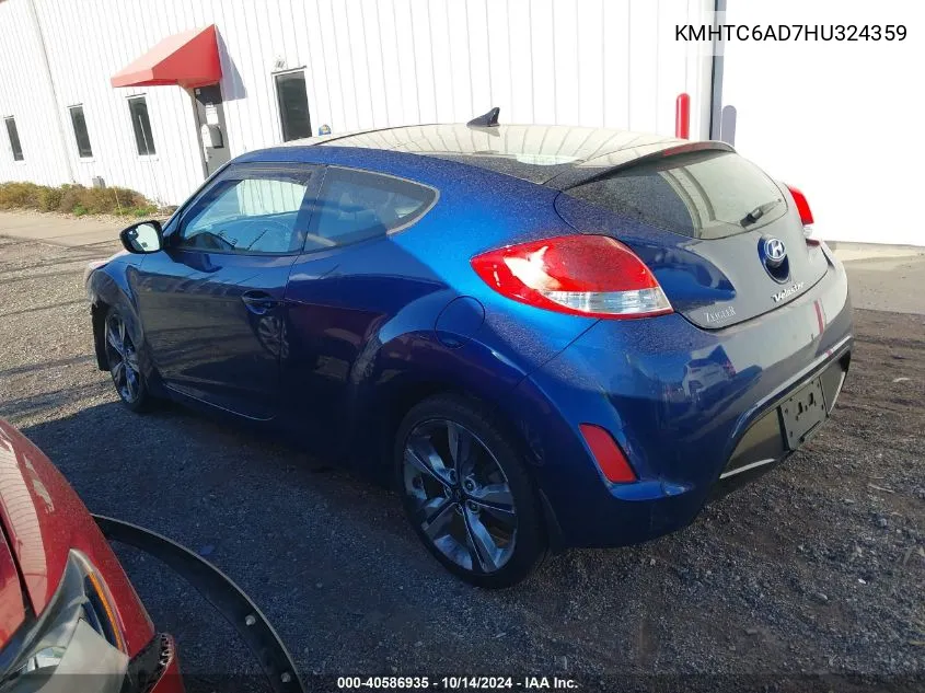 2017 Hyundai Veloster VIN: KMHTC6AD7HU324359 Lot: 40586935