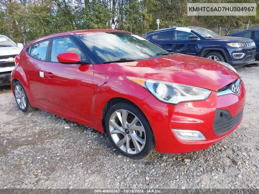 2017 Hyundai Veloster VIN: KMHTC6AD7HU304967 Lot: 40600367