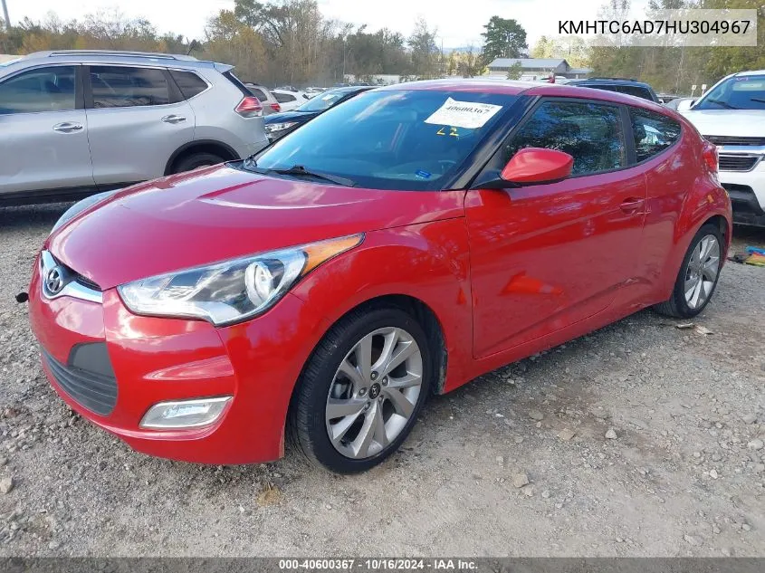 2017 Hyundai Veloster VIN: KMHTC6AD7HU304967 Lot: 40600367