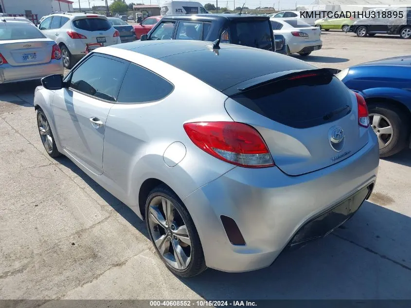 2017 Hyundai Veloster Value Edition VIN: KMHTC6AD1HU318895 Lot: 40608552