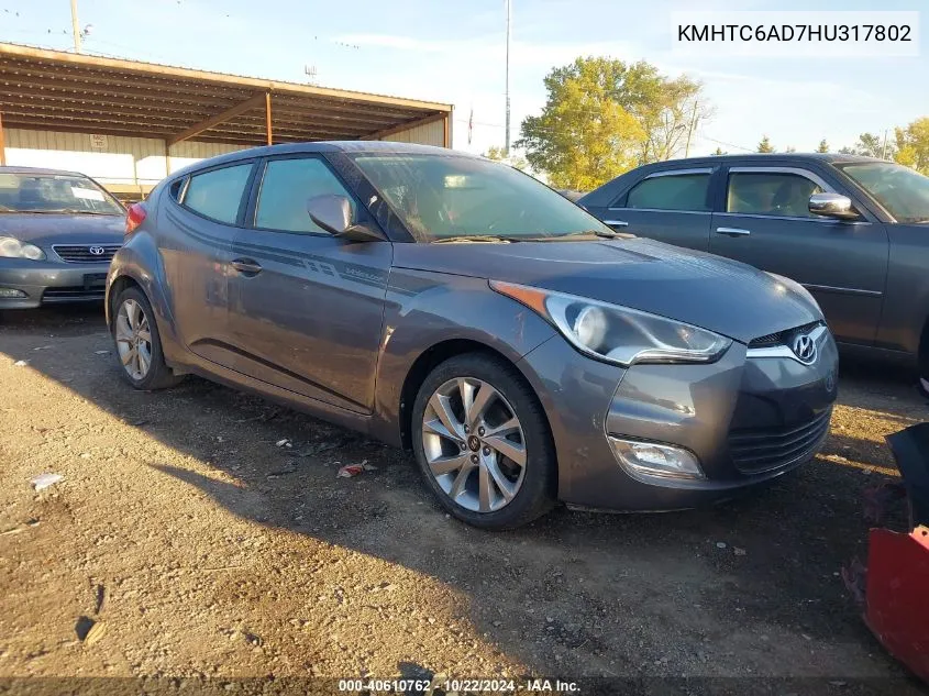 KMHTC6AD7HU317802 2017 Hyundai Veloster