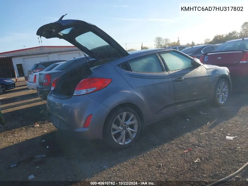 KMHTC6AD7HU317802 2017 Hyundai Veloster