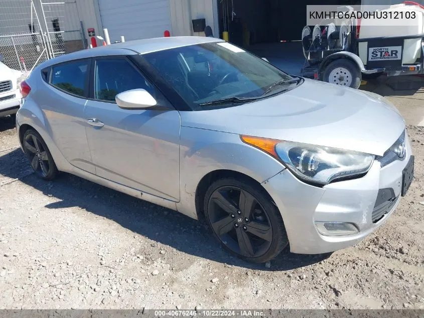 2017 Hyundai Veloster VIN: KMHTC6AD0HU312103 Lot: 40676246