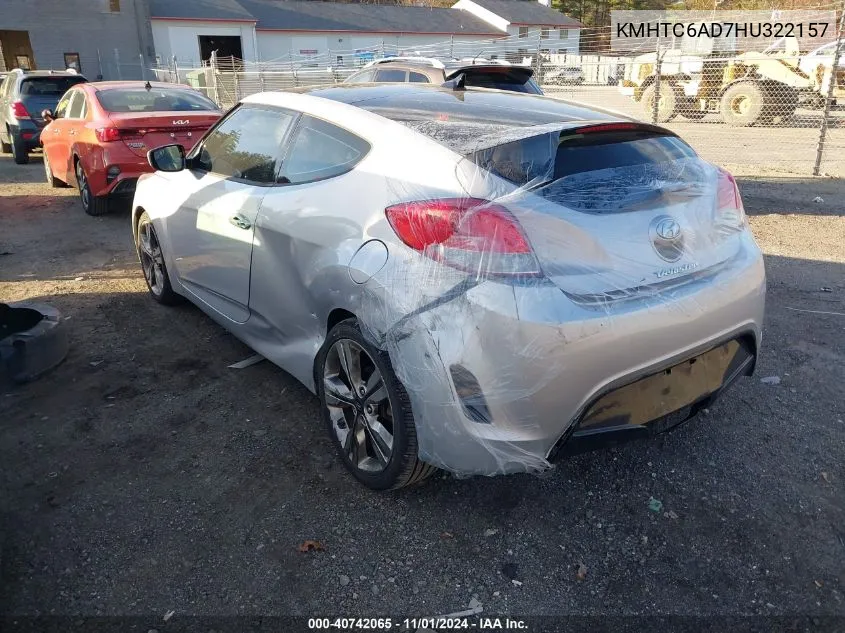 2017 Hyundai Veloster Value Edition VIN: KMHTC6AD7HU322157 Lot: 40742065