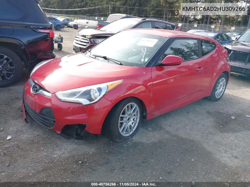 2017 Hyundai Veloster VIN: KMHTC6AD2HU309266 Lot: 40756266