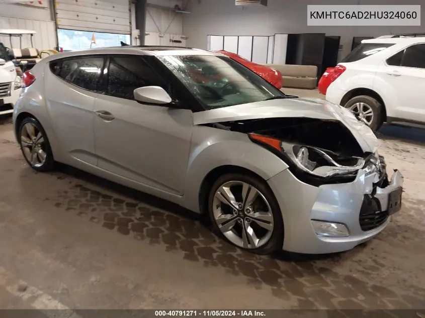 2017 Hyundai Veloster Value Edition VIN: KMHTC6AD2HU324060 Lot: 40791271