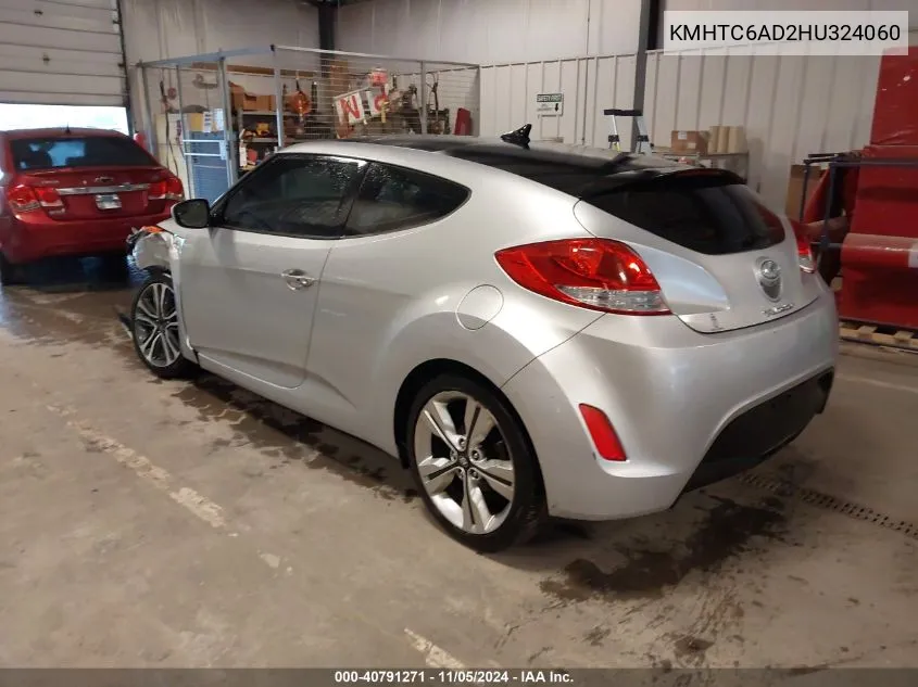 KMHTC6AD2HU324060 2017 Hyundai Veloster Value Edition