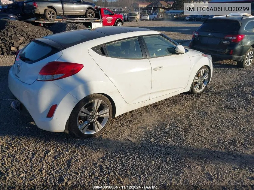 2017 Hyundai Veloster Value Edition VIN: KMHTC6AD6HU320299 Lot: 40816064