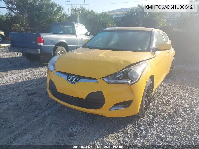 2017 Hyundai Veloster VIN: KMHTC6AD6HU306421 Lot: 40833428