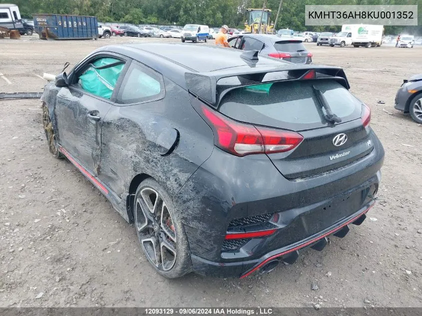 KMHT36AH8KU001352 2019 Hyundai Veloster N