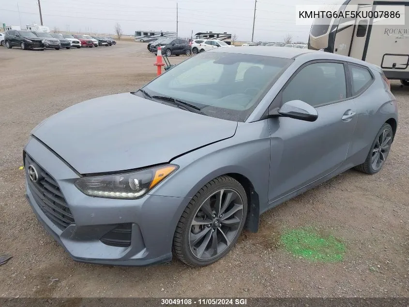 2019 Hyundai Veloster Premium VIN: KMHTG6AF5KU007886 Lot: 30049108