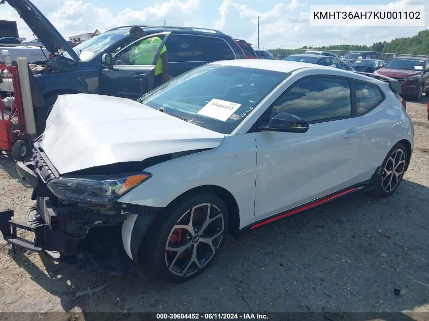 KMHT36AH7KU001102 2019 Hyundai Veloster N