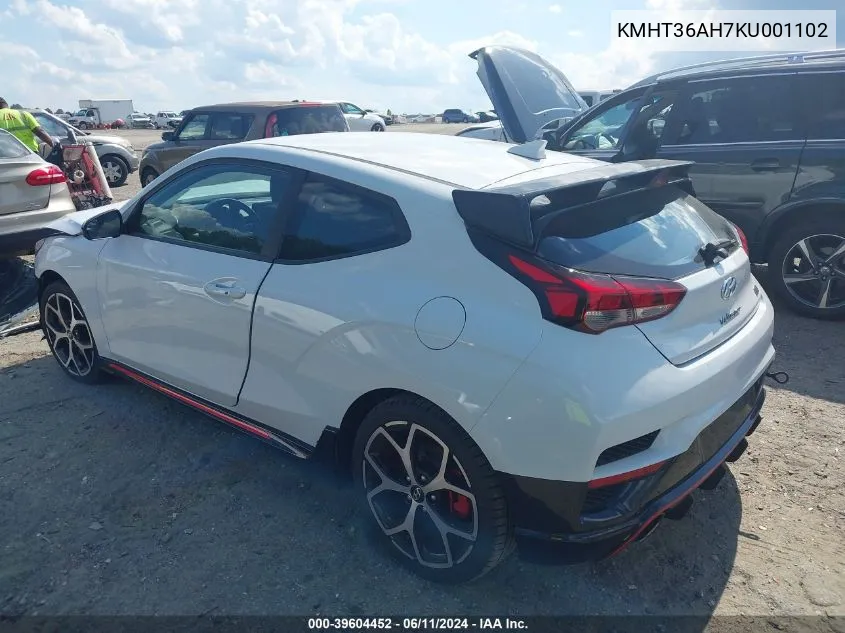 KMHT36AH7KU001102 2019 Hyundai Veloster N