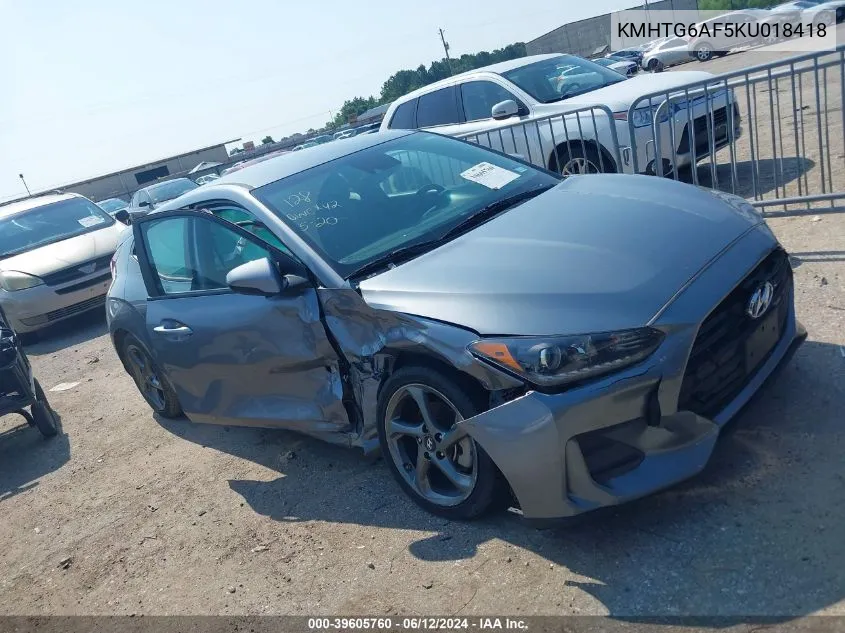 KMHTG6AF5KU018418 2019 Hyundai Veloster 2.0