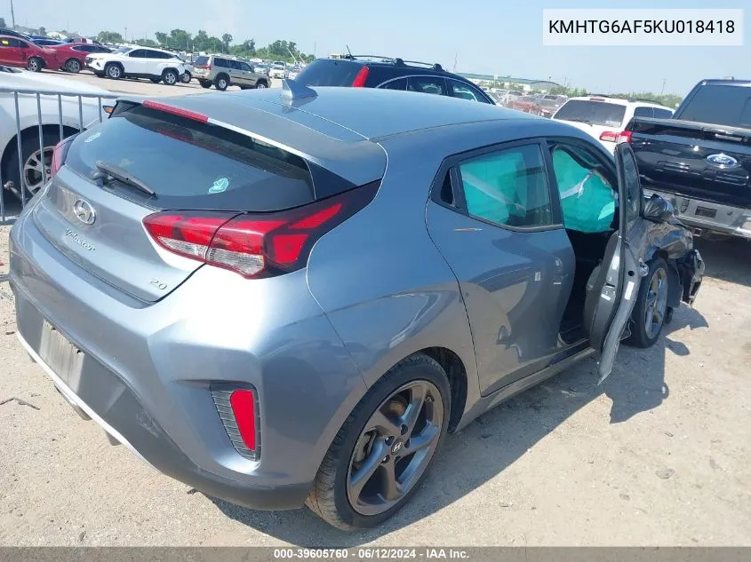 KMHTG6AF5KU018418 2019 Hyundai Veloster 2.0