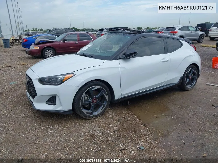 2019 Hyundai Veloster Turbo Ultimate VIN: KMHTH6AB9KU012177 Lot: 39797188