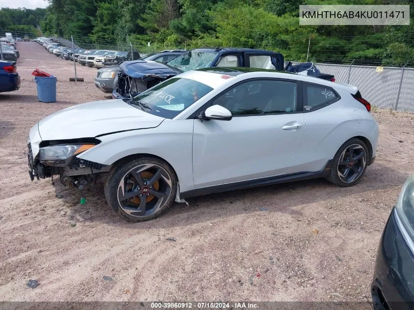 KMHTH6AB4KU011471 2019 Hyundai Veloster Turbo