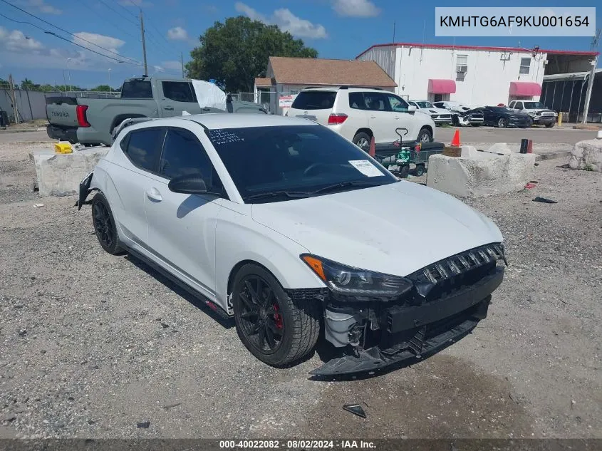 2019 Hyundai Veloster 2.0 VIN: KMHTG6AF9KU001654 Lot: 40022082